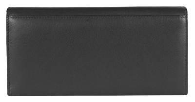 Кошелёк BUGATTI Vertice, чёрный, натуральная воловья кожа, 19,2х3х9,3 см