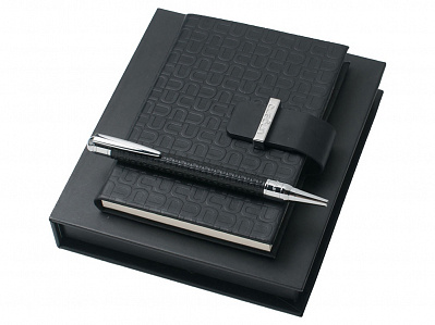 Подарочный набор Uuuu Homme: ручка шариковая, блокнот А6 (Черный/серебристый)