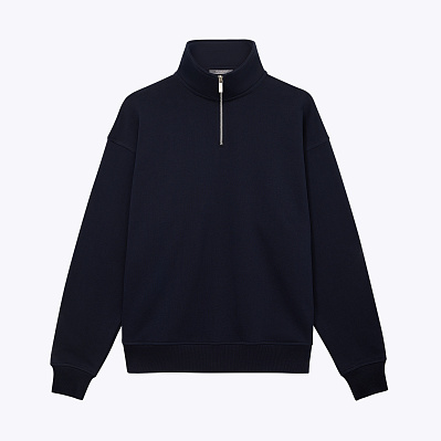 Толстовка на молнии унисекс FLOW, темно-синяя, размер 3XL/4XL (Синий)