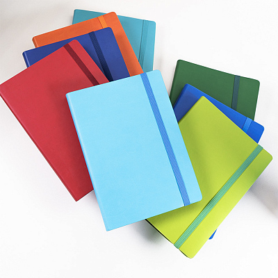 Бизнес-блокнот "RILY", формат А5,  голубой, блок в точку