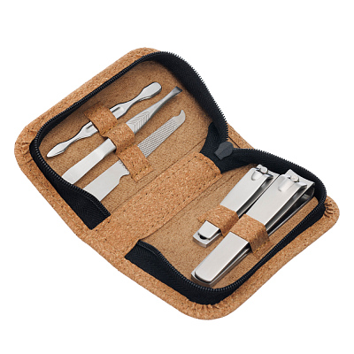 Набор Dewal Beauty маникюрный 5 предметов в пробковом чехле (Коричневый)