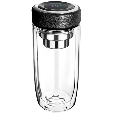 Термос стеклянный с LED-дисплеем Smartview  (Чёрный)