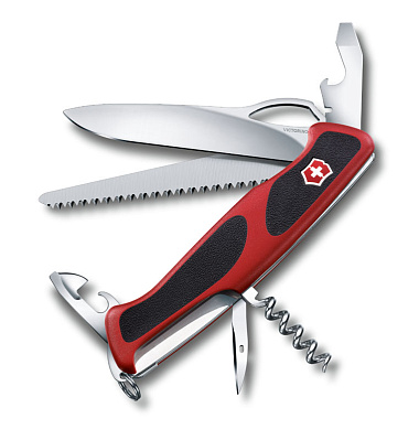Нож перочинный VICTORINOX RangerGrip 79 130 мм 12 функций с фиксатором лезвия красный с чёрным
