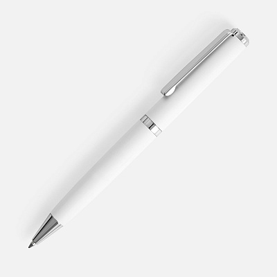 Ручка шариковая Inkish Chrome в футляре, белая (Белый)