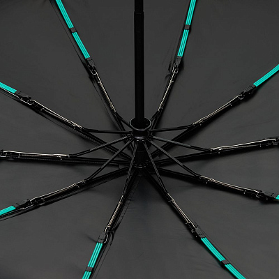 Зонт складной Skymate с УФ-защитой и ручкой-карабином, черный