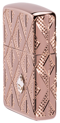 Зажигалка ZIPPO Armor® Geometric с покрытием Rose Gold, латунь/сталь, розовое золото, 38x13x57 мм