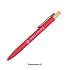 Ручка шариковая "Matt" из переработанного алюминия и пластика, с кнопкой из бамбука, красный - Фото 3