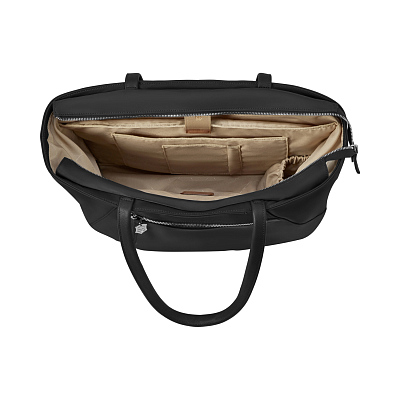 Сумка VICTORINOX Victoria Signature Tote, черная, нейлон/кожа, 51x15x30 см, 19 л