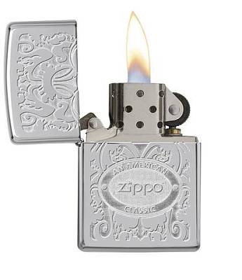 Зажигалка ZIPPO Crown Stamp™ с покрытием High Polish Chrome, латунь/сталь, серебристая, 38x13x57 мм