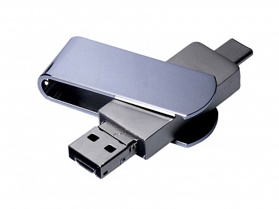 USB 3.0-флешка на 32 Гб 3-в-1 с разъемами Micro USB и USB-C (Серебристый)
