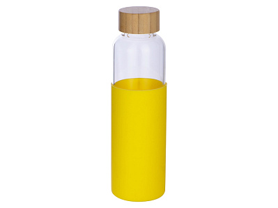 Стеклянная бутылка для воды в силиконовом чехле Refine (Прозрачный, желтый, натуральный)