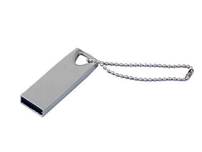 USB 3.0-флешка на 128 Гб с мини чипом и отверстием для цепочки (Серебристый)