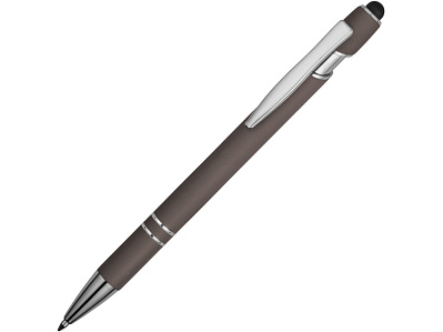 Ручка-стилус металлическая шариковая Sway soft-touch (Серый/серебристый)