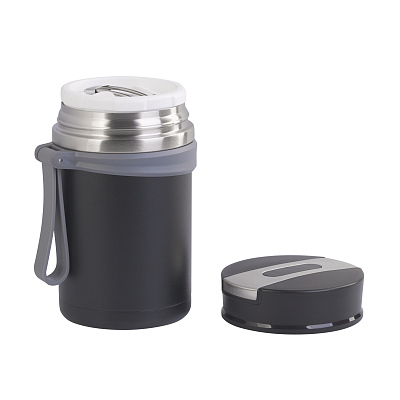 Термос для еды "Take away" 600 мл, покрытие пудра, черный