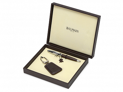 Подарочный набор Millau: ручка щариковая, брелок (Коричневый, серебристый)