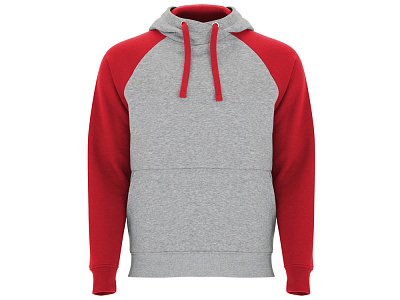Толстовка с капюшоном Badet мужская (Серый меланж/красный)