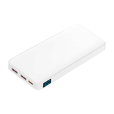 Внешний аккумулятор с подсветкой Анкор Плюс PD (Ancor PD Plus) 10000 mAh  (Белый)