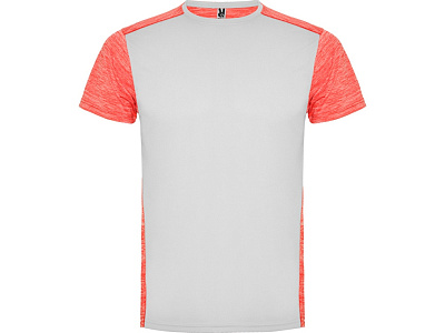 Спортивная футболка Zolder мужская (Белый/меланжевый неоновый коралловый)