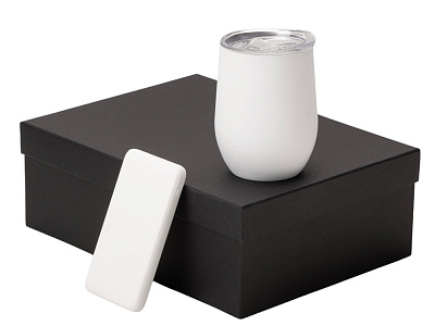 Подарочный набор COLOR IT с термокружкой и повербанком (Белый)