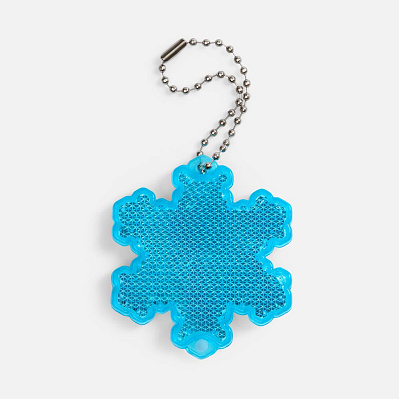 Пешеходный светоотражатель с цепочкой «Снежинка»  (Синий)