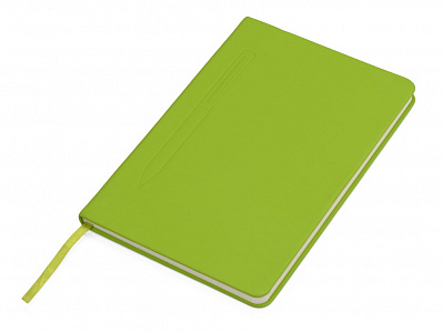 Блокнот А5 Magnet soft-touch с магнитным держателем для ручки (Зеленое яблоко)