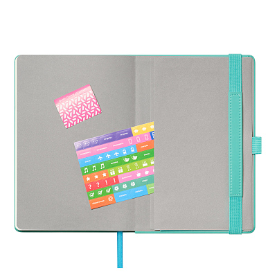 Ежедневник Альфа (Alpha) недатированный, бирюзовый/серый