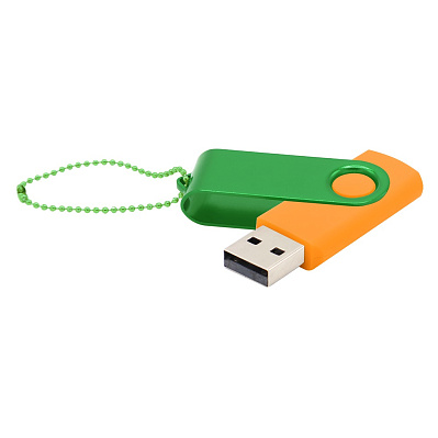 Флешка Designer To Go 2.0 USB 16Gb  (Оранжевый/зеленый)