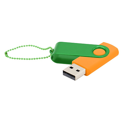 Флешка Designer To Go 2.0 USB 16Gb, оранжевый/зеленый