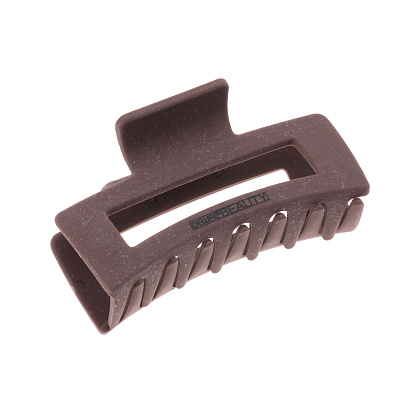 Заколка-краб для волос Dewal Beauty 1 шт/ уп.коричневая, форма прямоугольная большая (Коричневый)