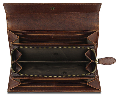 Кошелек Mano "Don Leon", натуральная кожа в коричневом цвете, 19 х 10 см