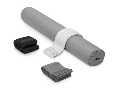 Набор для спорта с ковриком и фитнес-резинками Virasana (Серый, черный)