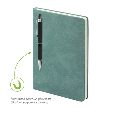Ежедневник Stella недатированный с магнитом на обложке, бирюзовый