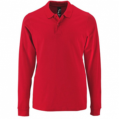 Рубашка поло мужская с длинным рукавом Perfect LSL Men, красная (Красный)