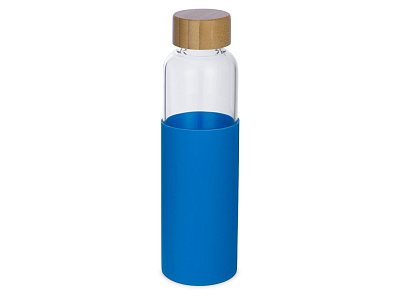 Стеклянная бутылка для воды в силиконовом чехле Refine (Прозрачный, голубой, натуральный)