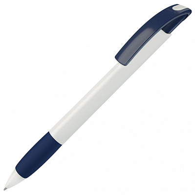Ручка шариковая с грипом NOVE (Белый, синий)