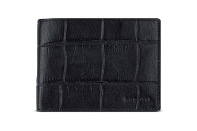 Портмоне BUGATTI Nevio, чёрный, воловья кожа/козья кожа/полиэстер, 12,5х2,5х9,3 см