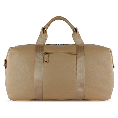 Сумка дорожная BUGATTI Elsa, песочного цвета, воловья кожа/полиэстер, 47х22х24/30 см