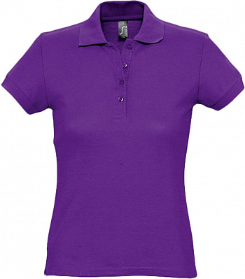 Рубашка поло женская Passion 170, темно-фиолетовая (Фиолетовый)