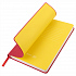 Бизнес-блокнот "Funky", 130*210 мм, красный, желтый форзац, мягкая обложка, блок-линейка - Фото 2