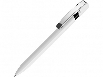 Ручка пластиковая шариковая Sky M (Белый, черный, серебристый)