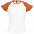 Футболка женская Milky 150, белая с оранжевым - Фото 1
