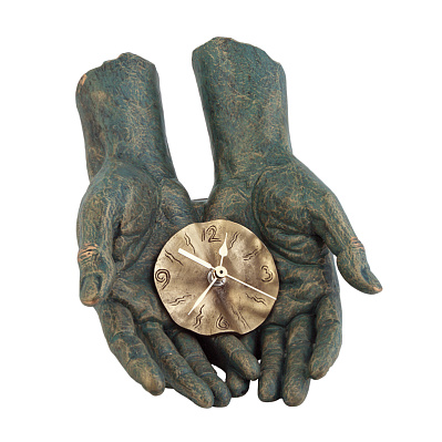 Скульптура "Время в твоих руках"  (Зеленый с золотом)
