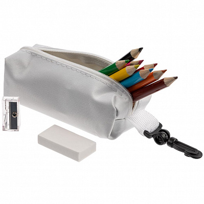 Набор Hobby с цветными карандашами, ластиком и точилкой  (Белый)