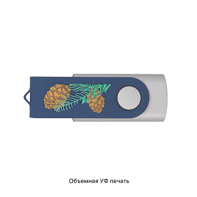 Флеш-карта "Vostok", объем памяти 16GB, покрытие soft touch#, темно-синий