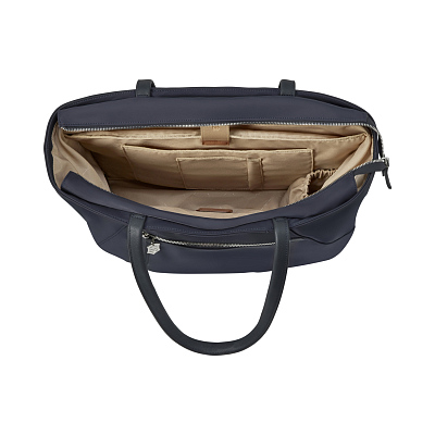 Сумка VICTORINOX Victoria Signature Tote, синяя, нейлон/кожа, 51x15x30 см, 19 л