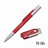 Набор ручка "Clas" + флеш-карта "Vostok" 16 Гб в футляре, покрытие soft touch, красный - Фото 2
