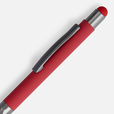 Ручка шариковая Digit Soft Touch со стилусом, красная