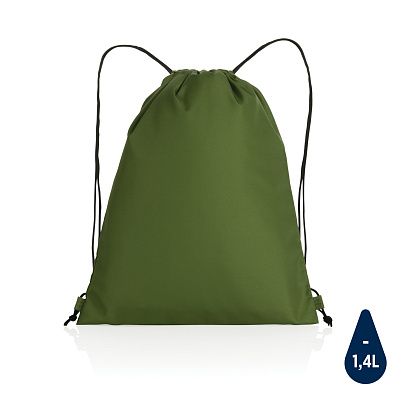 Плотный рюкзак на шнурке Impact из RPET AWARE™ (Зеленый;)