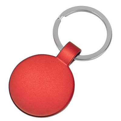 Брелок  "Круг" , 3,7х3,7х0,1 см, металл (Красный)