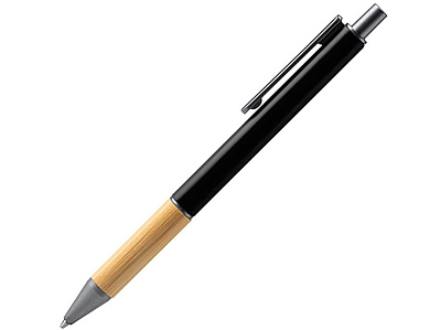 Ручка шариковая металлическая с бамбуковой вставкой PENTA (Черный)